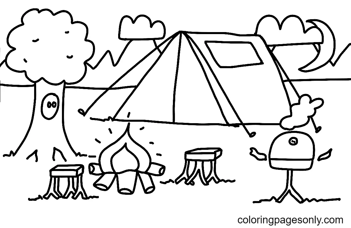 Camping Coloring Pages 7