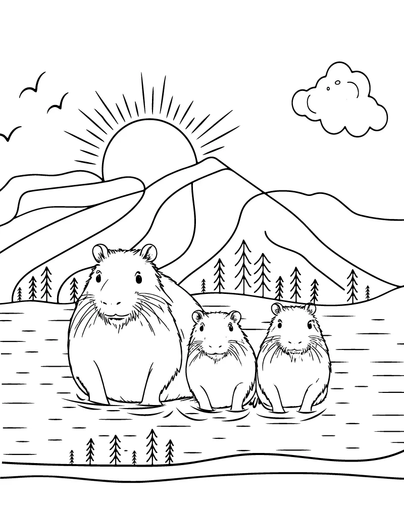 Capivara Para Colorir 1