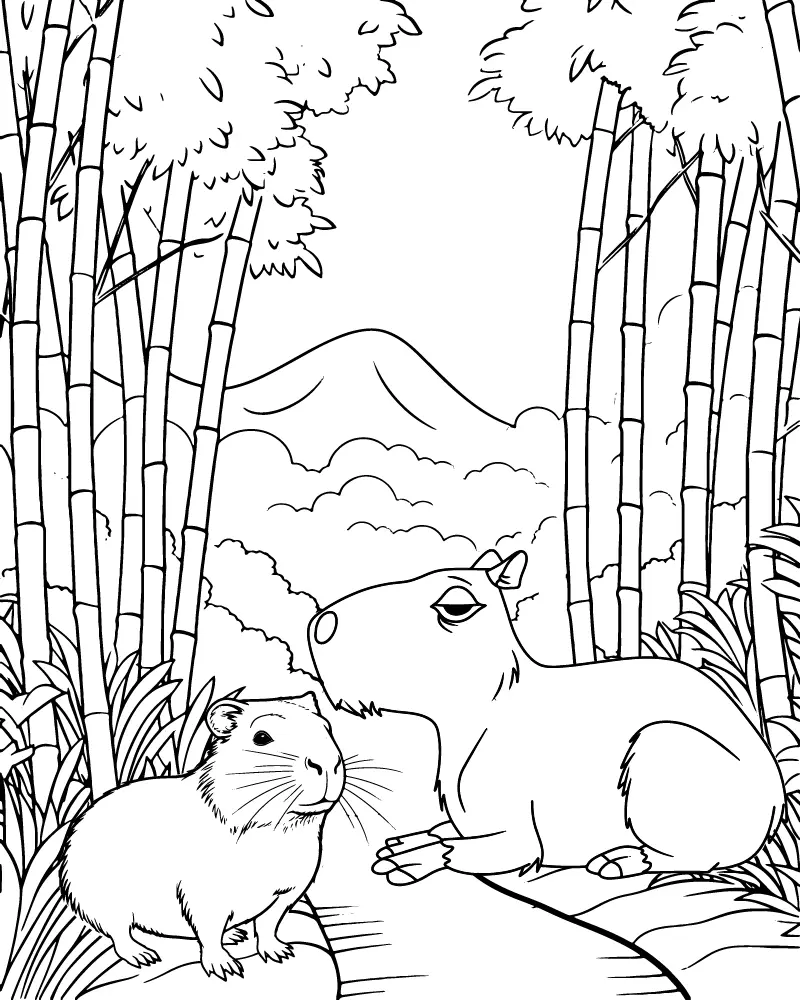 Capivara Para Colorir 10