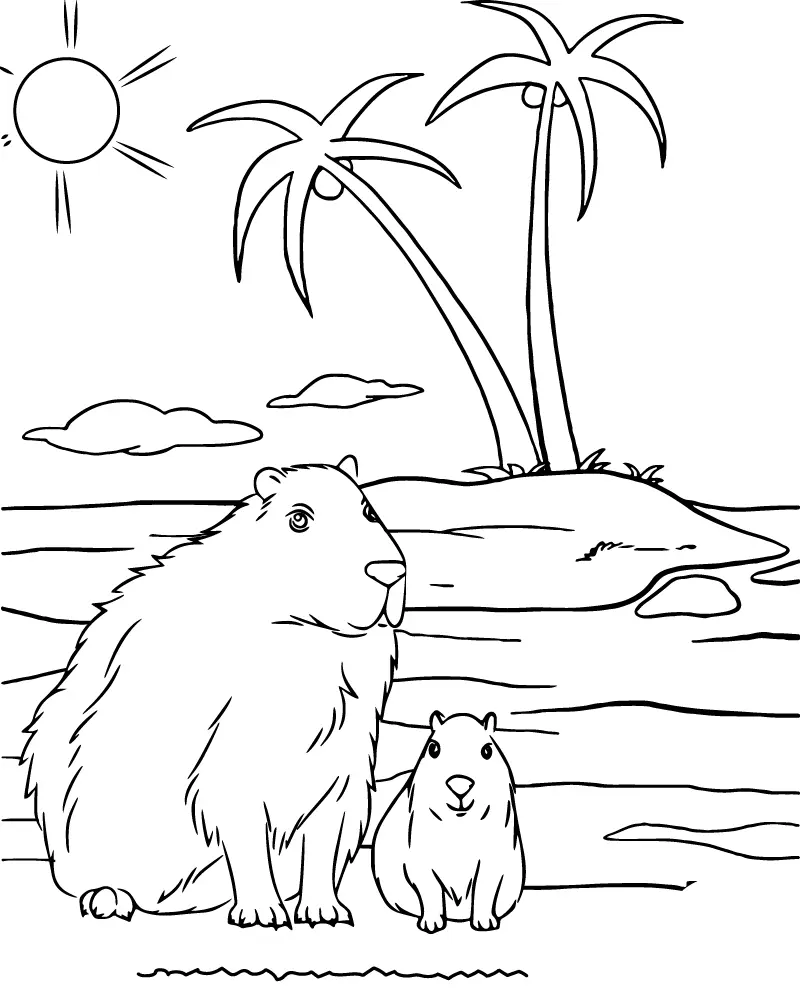 Capivara Para Colorir 13