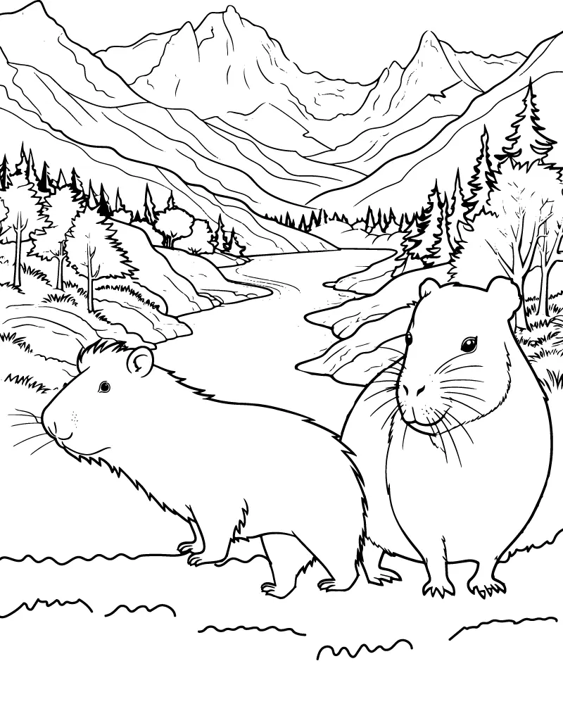 Capivara Para Colorir 14