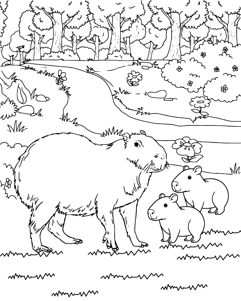 Capivara Para Colorir 2