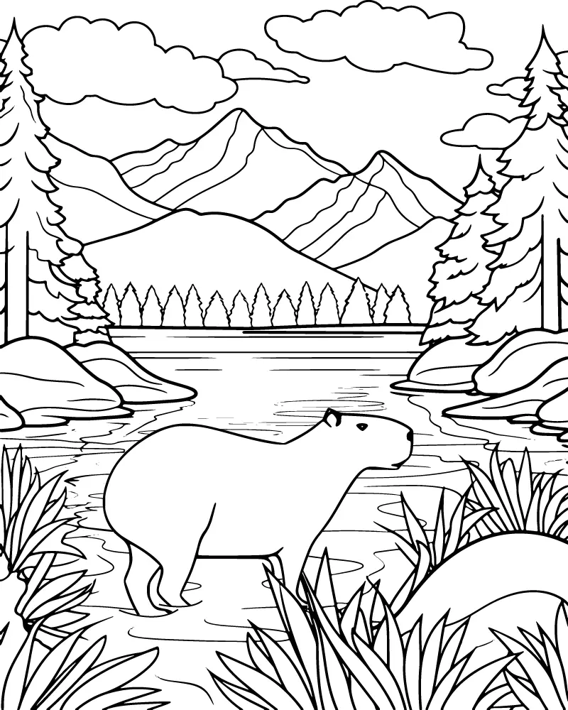 Capivara Para Colorir 3