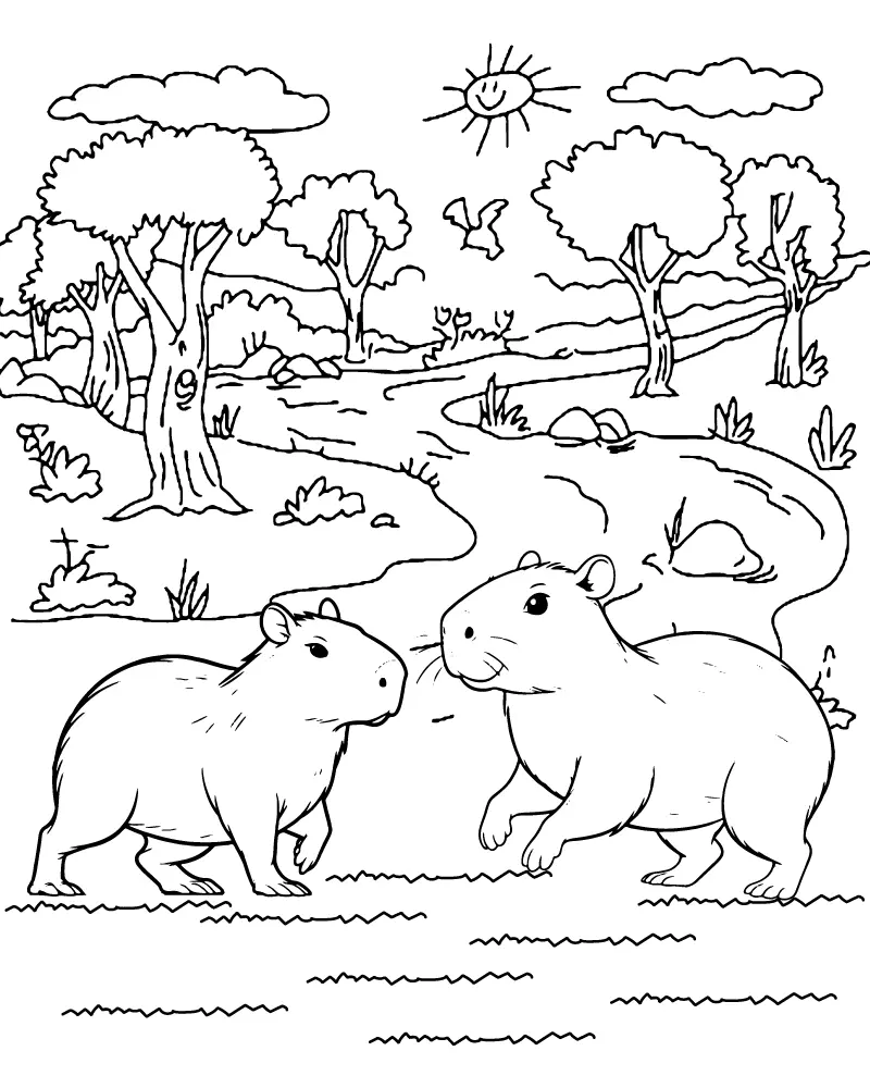 Capivara Para Colorir 4