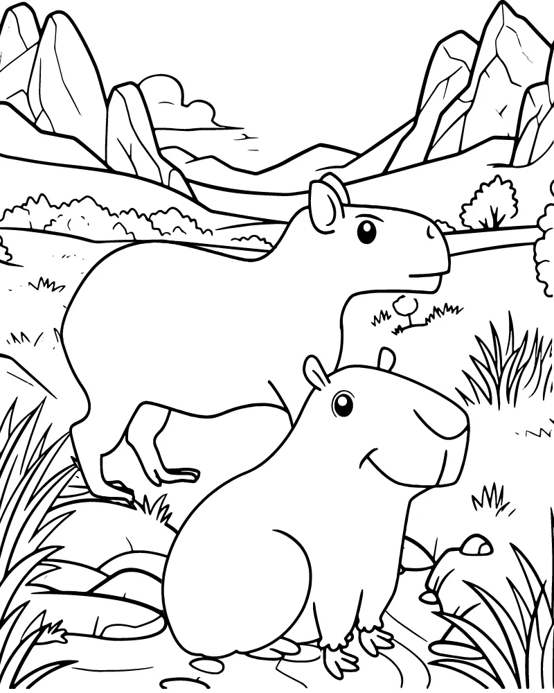 Capivara Para Colorir 8