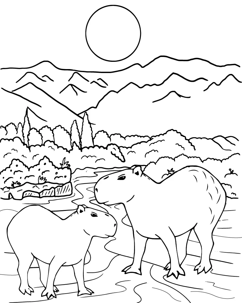 Capivara Para Colorir 9