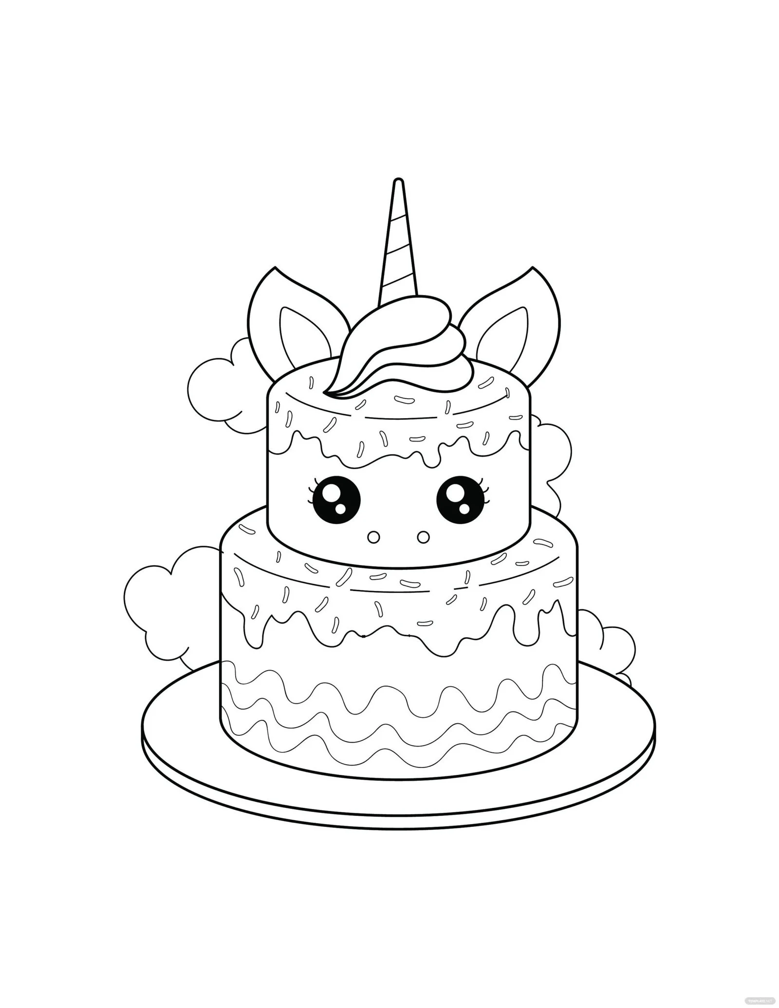 Cat Cake Coloring Pages 11