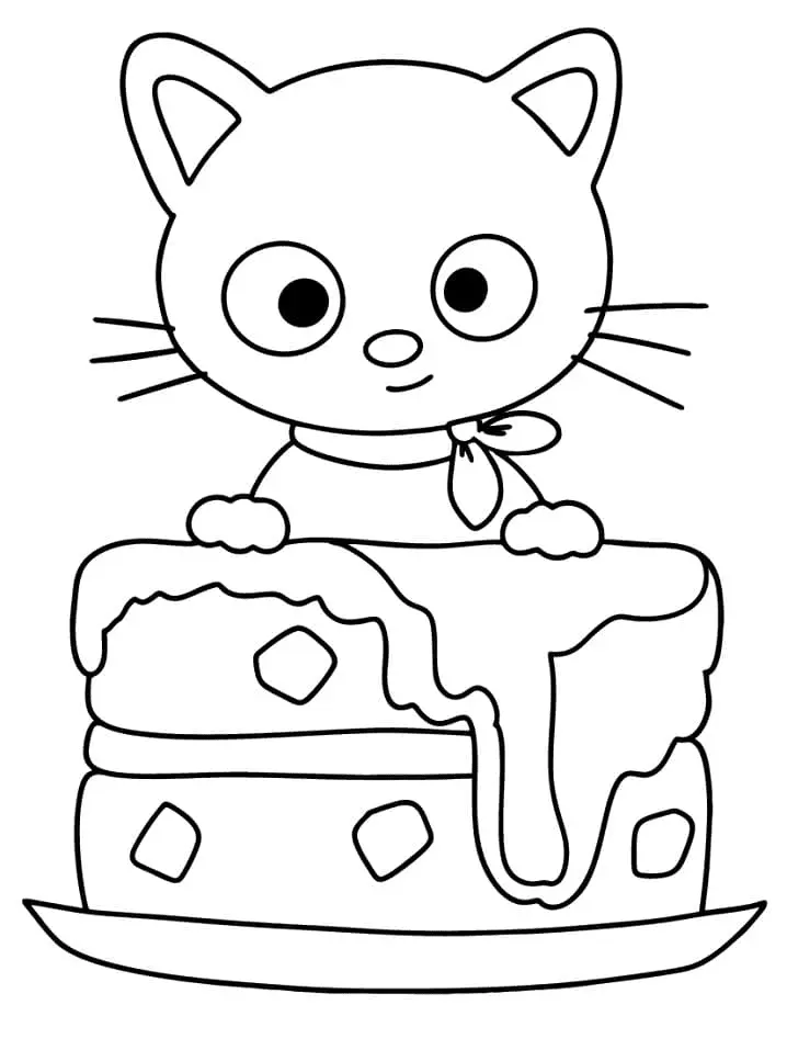 Cat Cake Coloring Pages 12