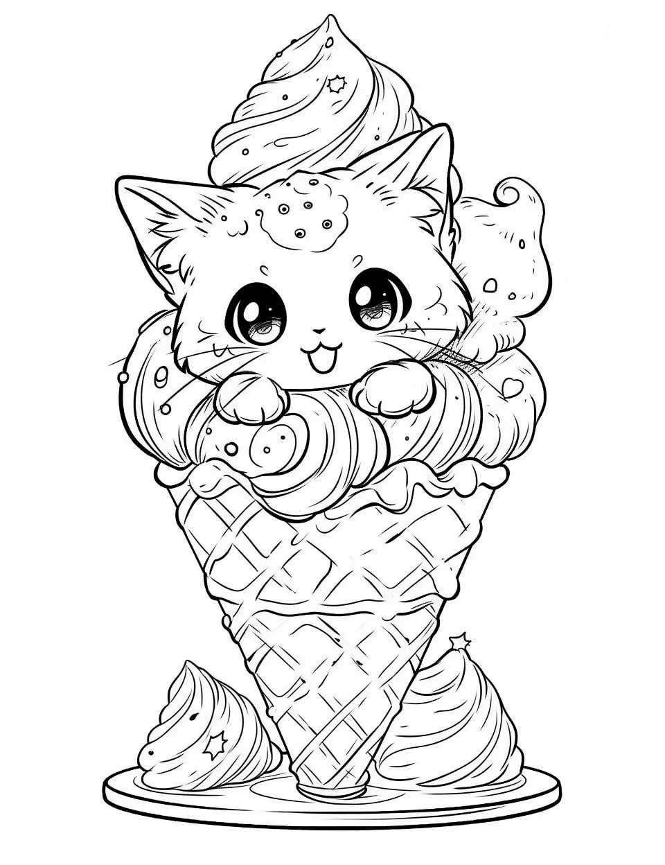 Cat Cake Coloring Pages 13