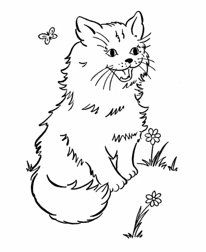 Cat Coloring Pages 14