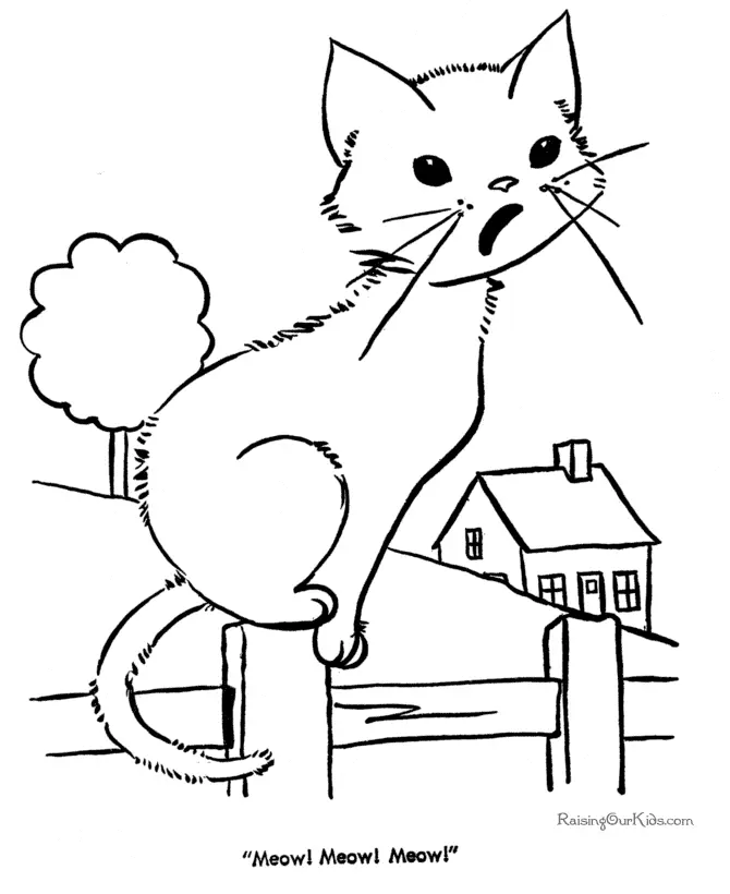 Cat Coloring Pages 7