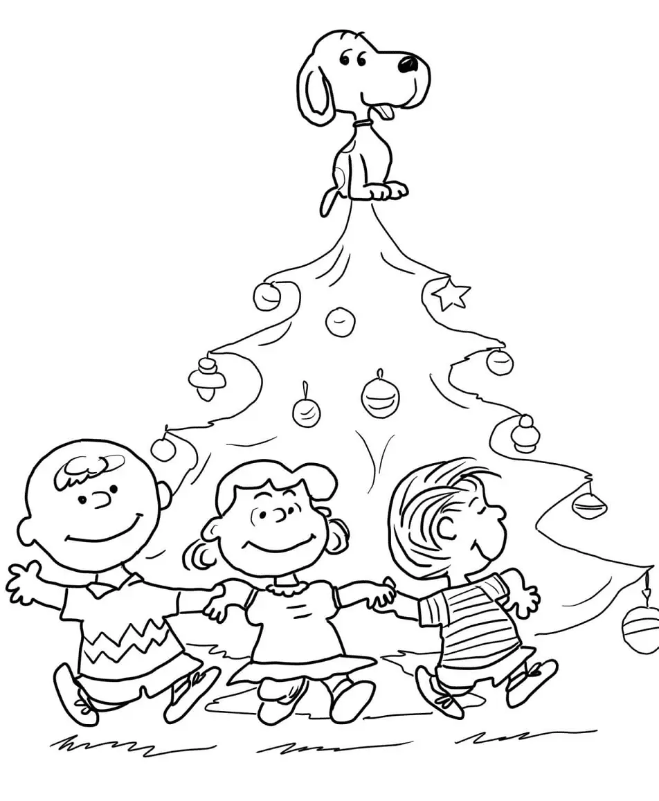 Desenhos de Natal de Charlie Brown Para Colorir