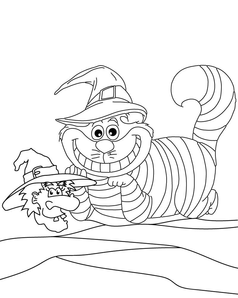 Cheshire Cat Coloring Pages 12