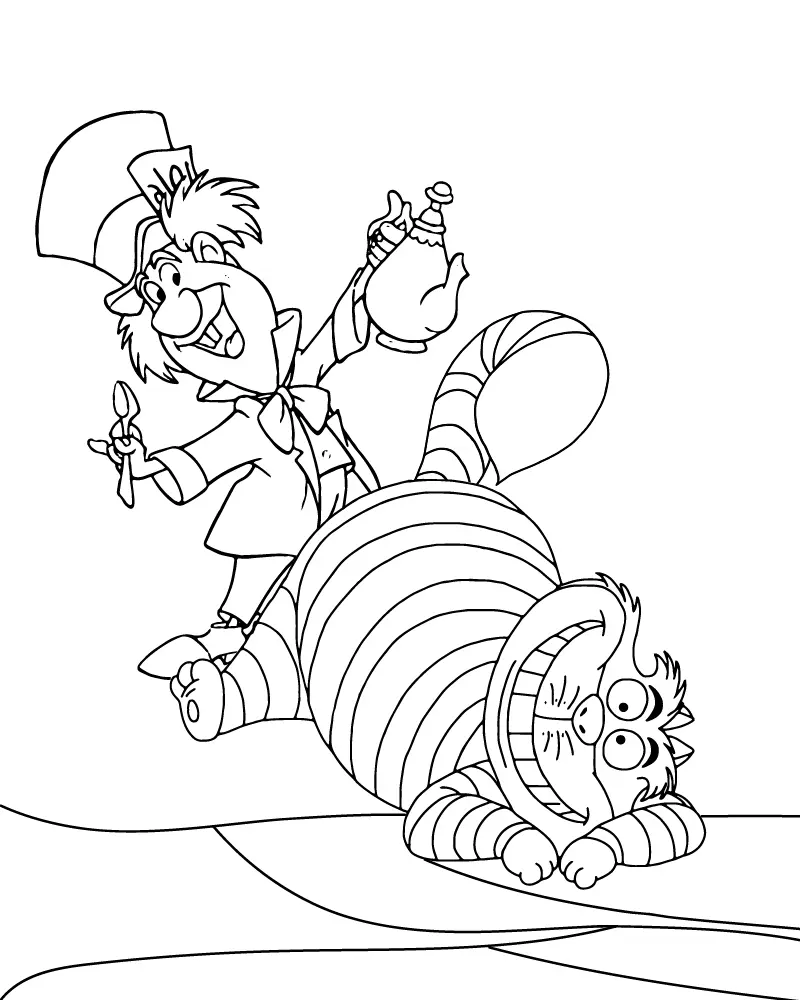 Cheshire Cat Coloring Pages 14