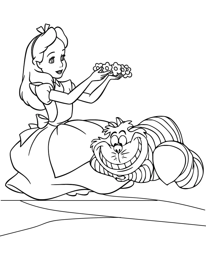 Cheshire Cat Coloring Pages 2