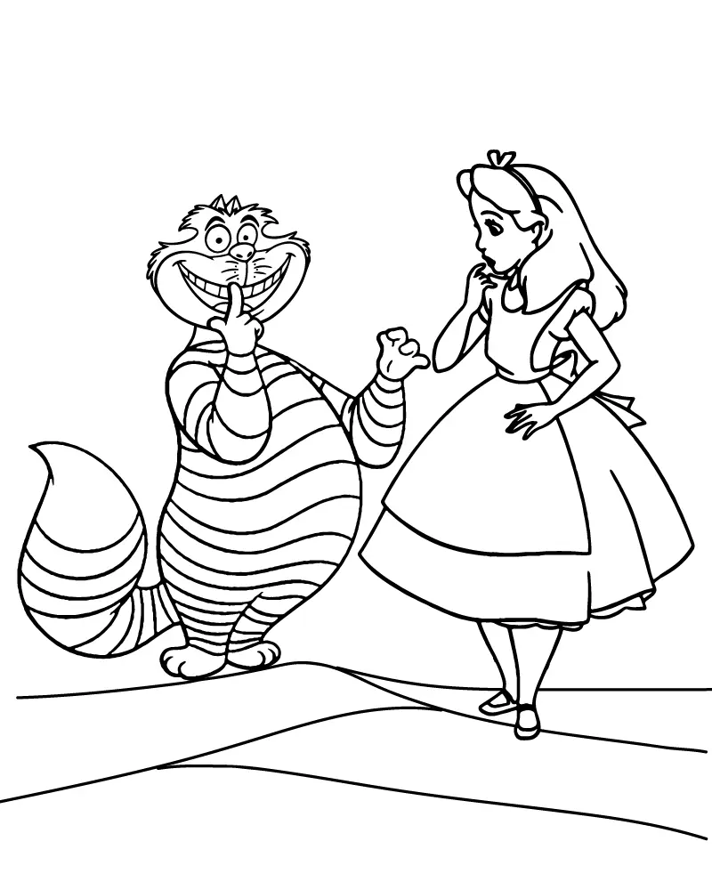 Cheshire Cat Coloring Pages 6