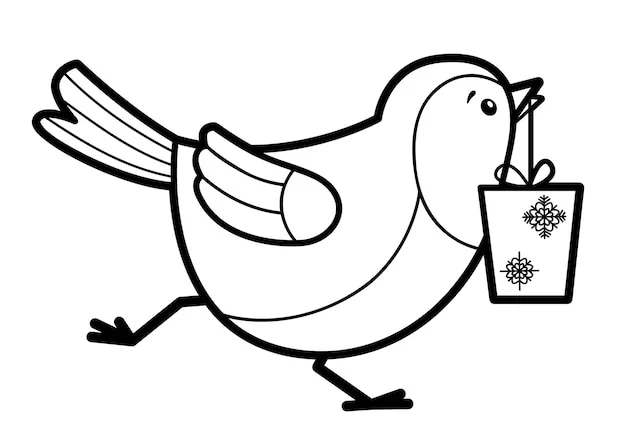 Christmas Birds Coloring pages 5