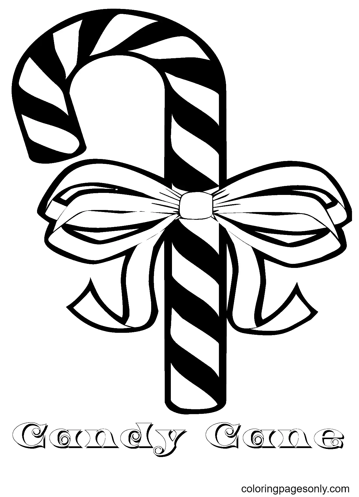 Christmas Candy Cane Coloring Pages