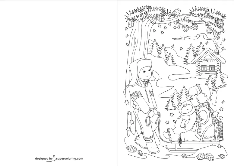 Christmas Cards Coloring Pages 33