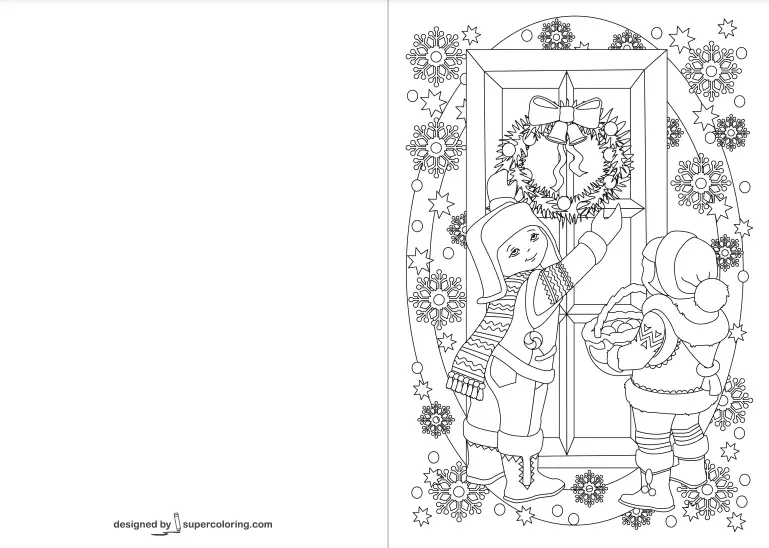 Christmas Cards Coloring Pages 43