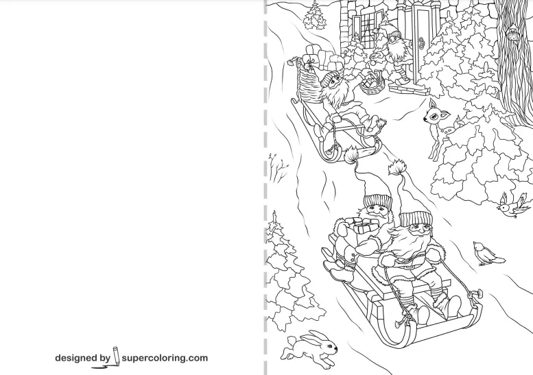 Christmas Cards Coloring Pages 47