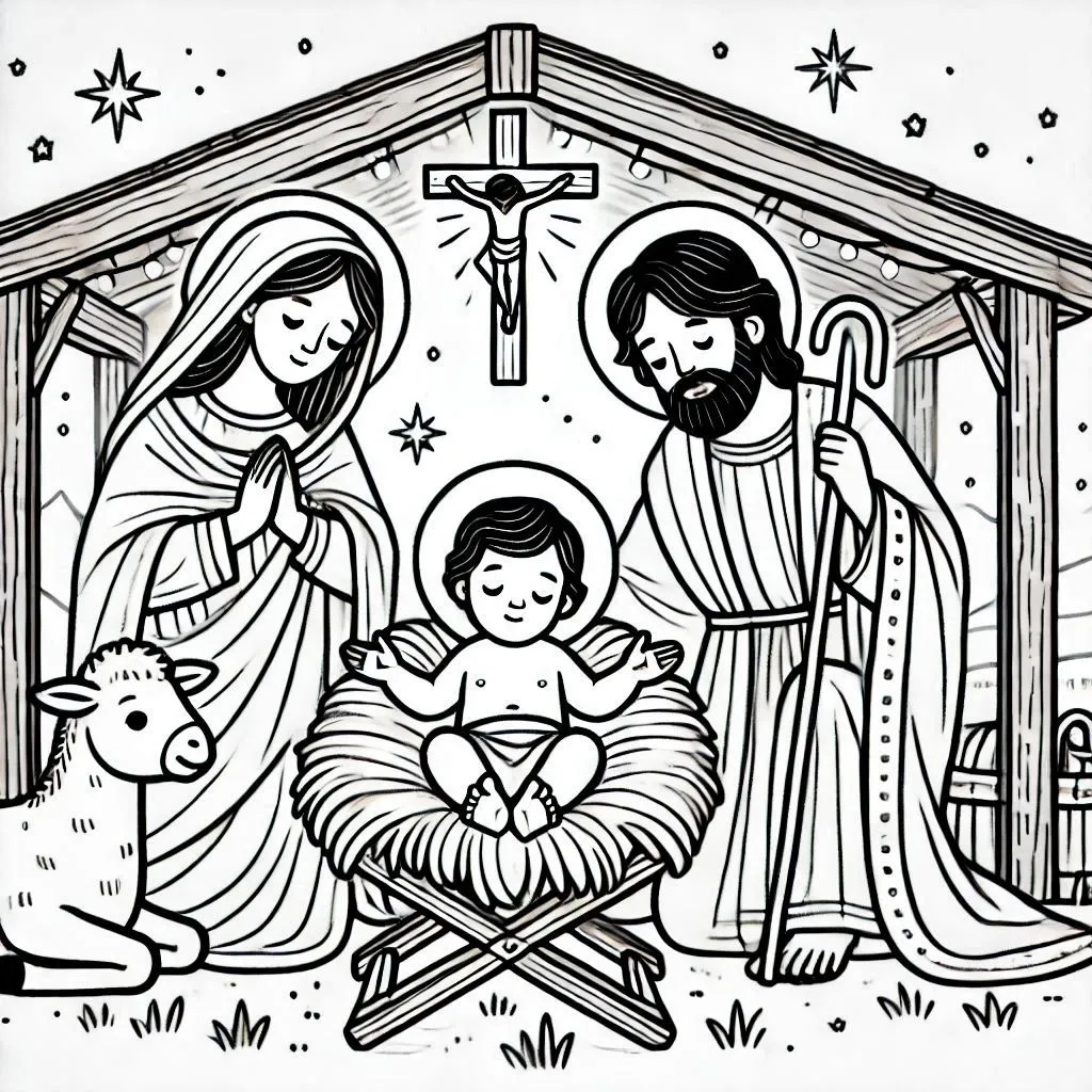 Christliche Weihnachts-Ausmalbilder 11