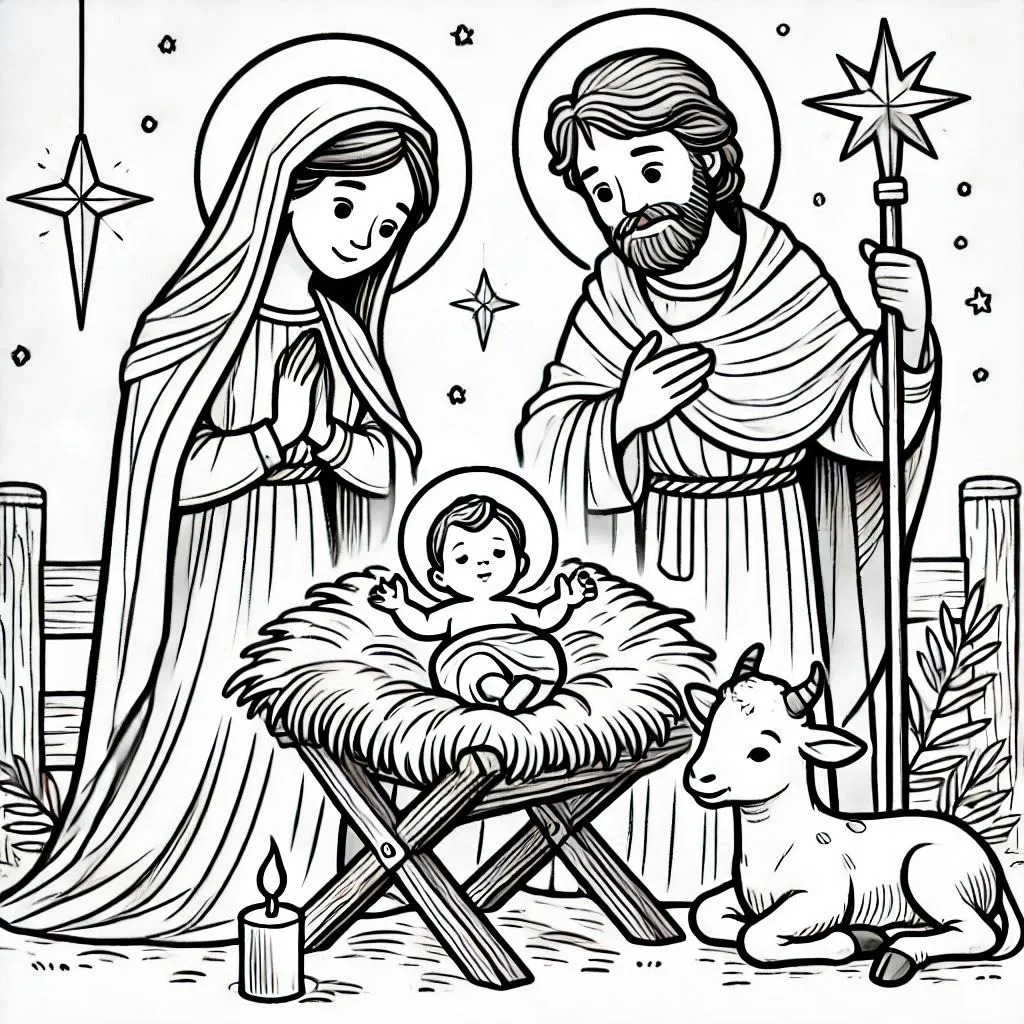 Christliche Weihnachts-Ausmalbilder 13