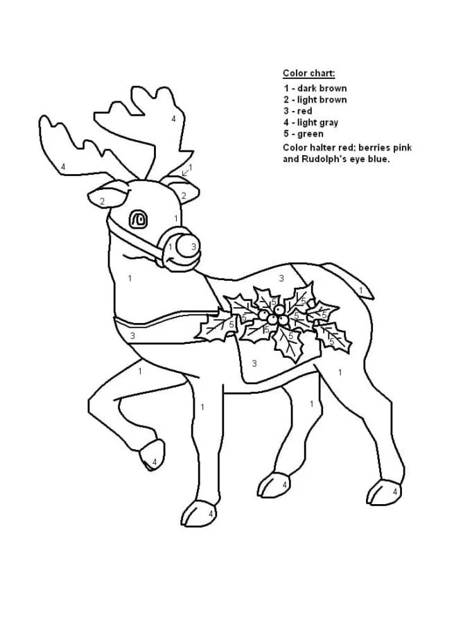 Christmas Color By Number Coloring Pages