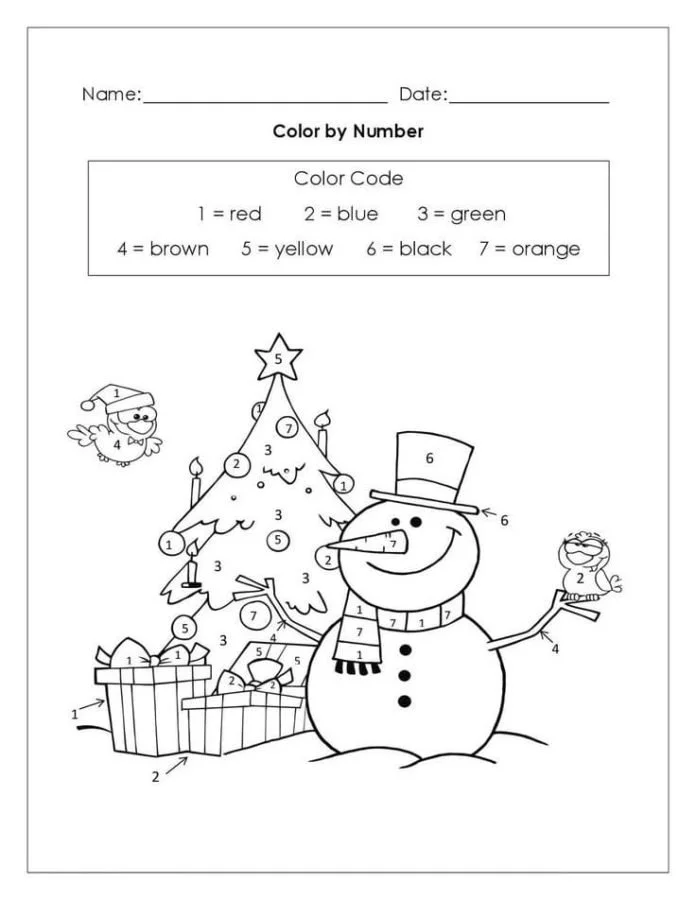 Christmas Color By Number Coloring Pages 49