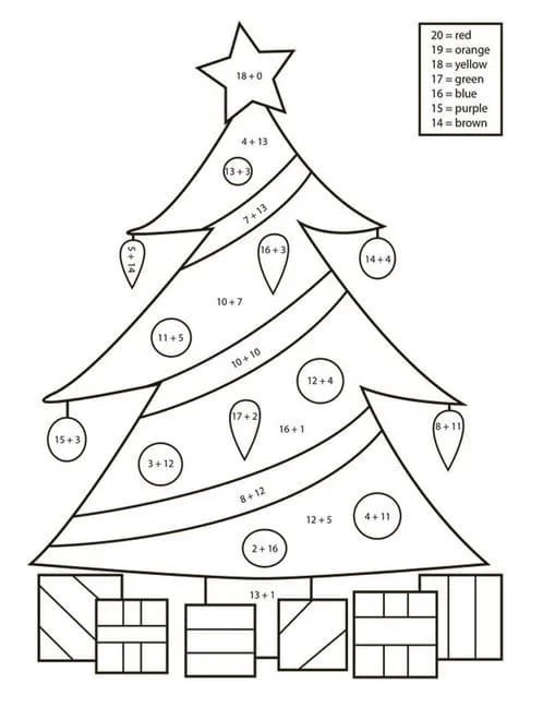 Desenhos de Natal Por Numeros Para Colorir 50