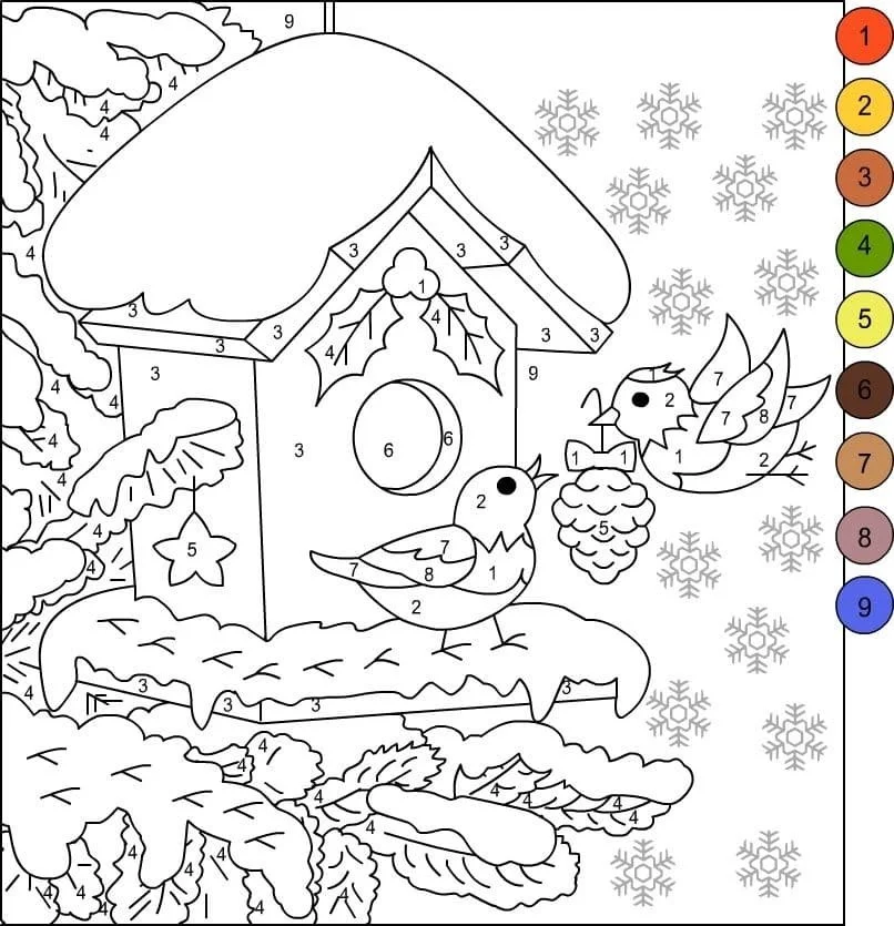 Desenhos de Natal Por Numeros Para Colorir 60