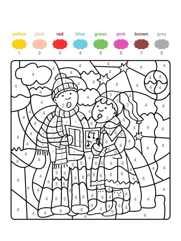 Desenhos de Natal Por Numeros Para Colorir 67