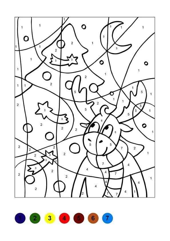 Desenhos de Natal Por Numeros Para Colorir 72