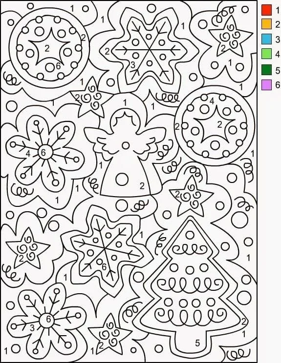 Desenhos de Natal Por Numeros Para Colorir 76