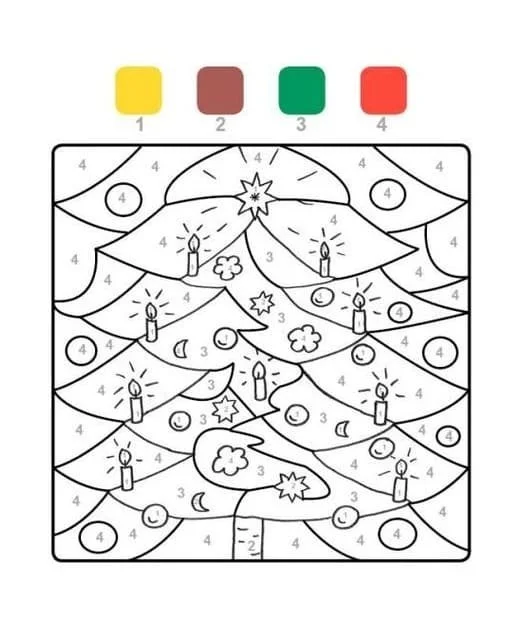 Desenhos de Natal Por Numeros Para Colorir 86