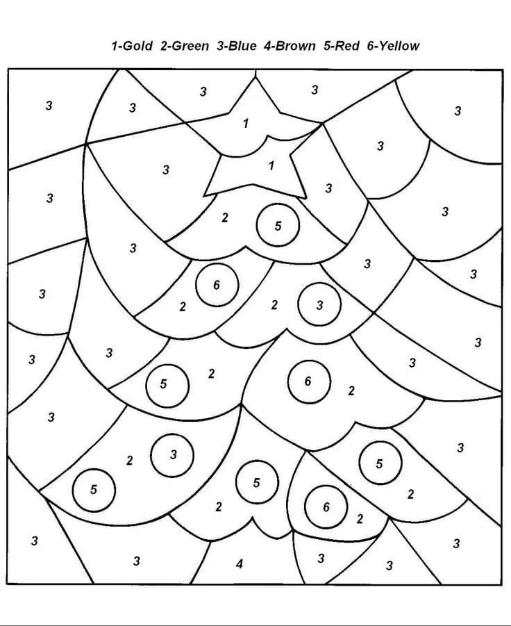 Desenhos de Natal Por Numeros Para Colorir 88