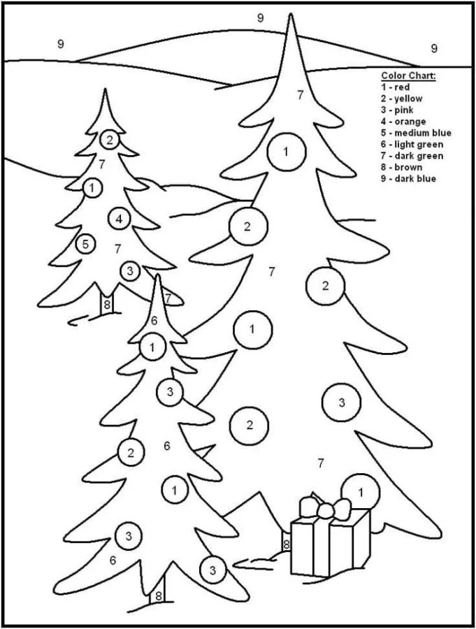 Desenhos de Natal Por Numeros Para Colorir 89