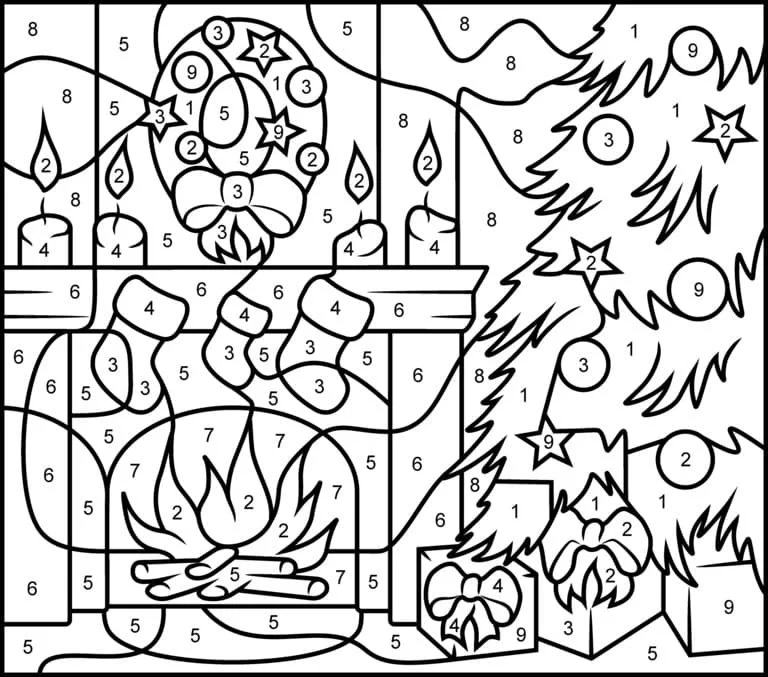 Christmas Color By Number Coloring Pages 93