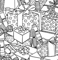 Desenhos de Presentes de Natal Para Colorir 44