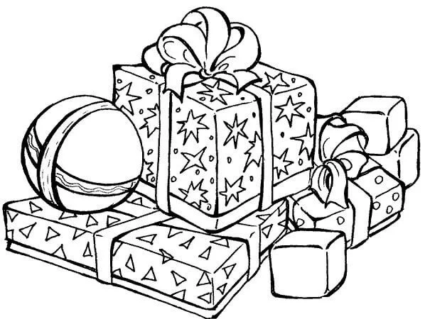 Desenhos de Presentes de Natal Para Colorir 46