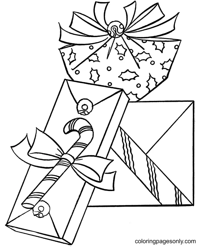 Desenhos de Presentes de Natal Para Colorir 79