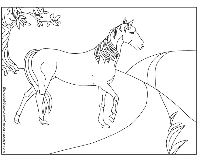 Christmas Horse Coloring Pages