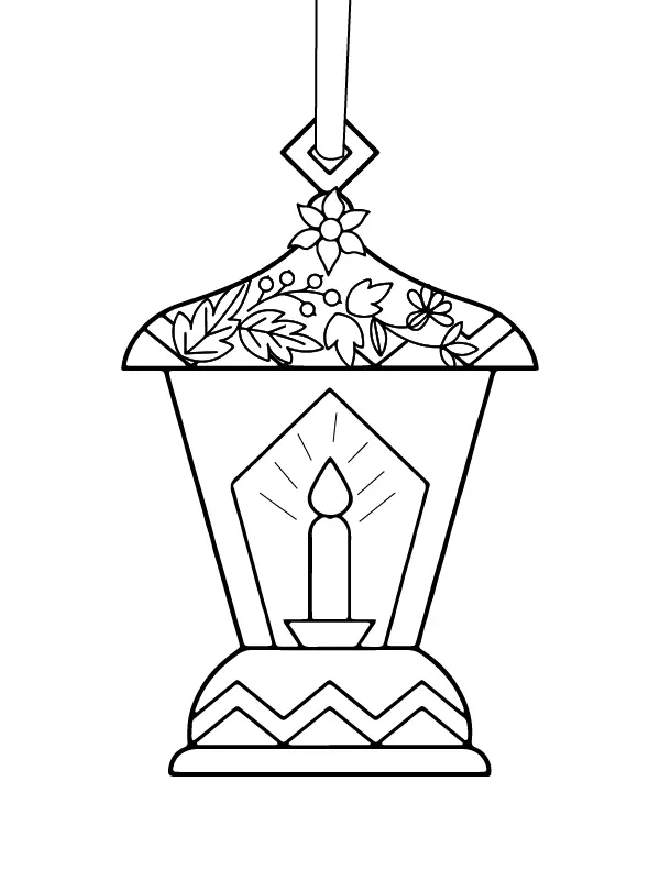 Christmas Lantern Coloring Pages 1