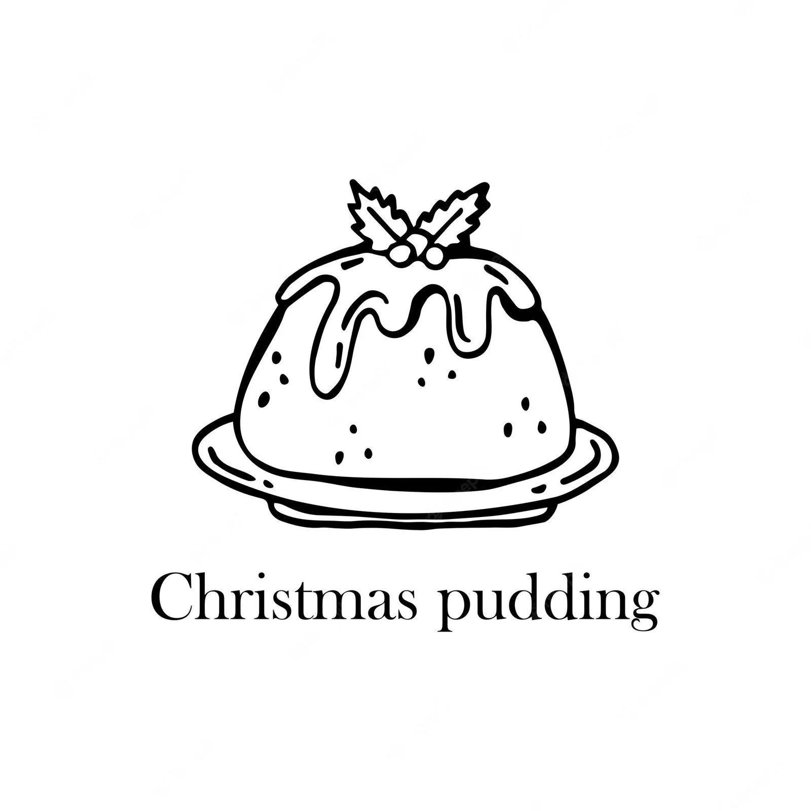 Christmas Pudding Coloring Pages