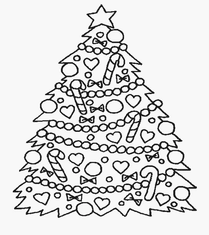 Christmas Tree Coloring Pages 4