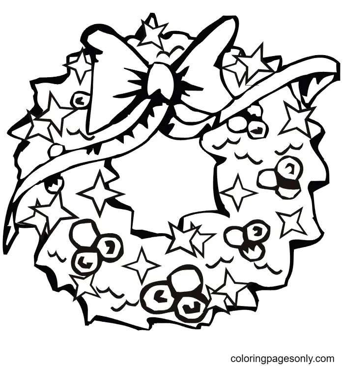 Christmas Wreath Coloring Pages 14