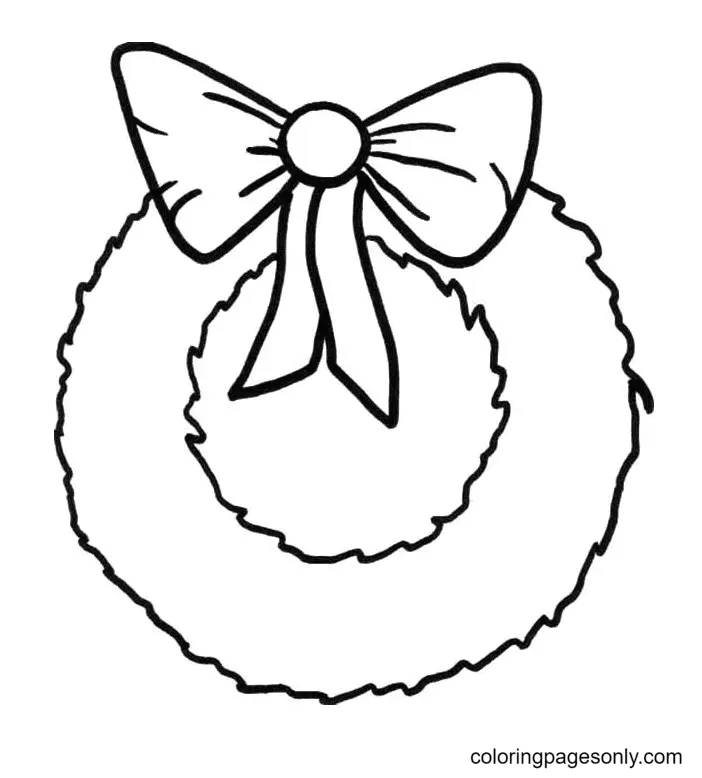 Christmas Wreath Coloring Pages 3