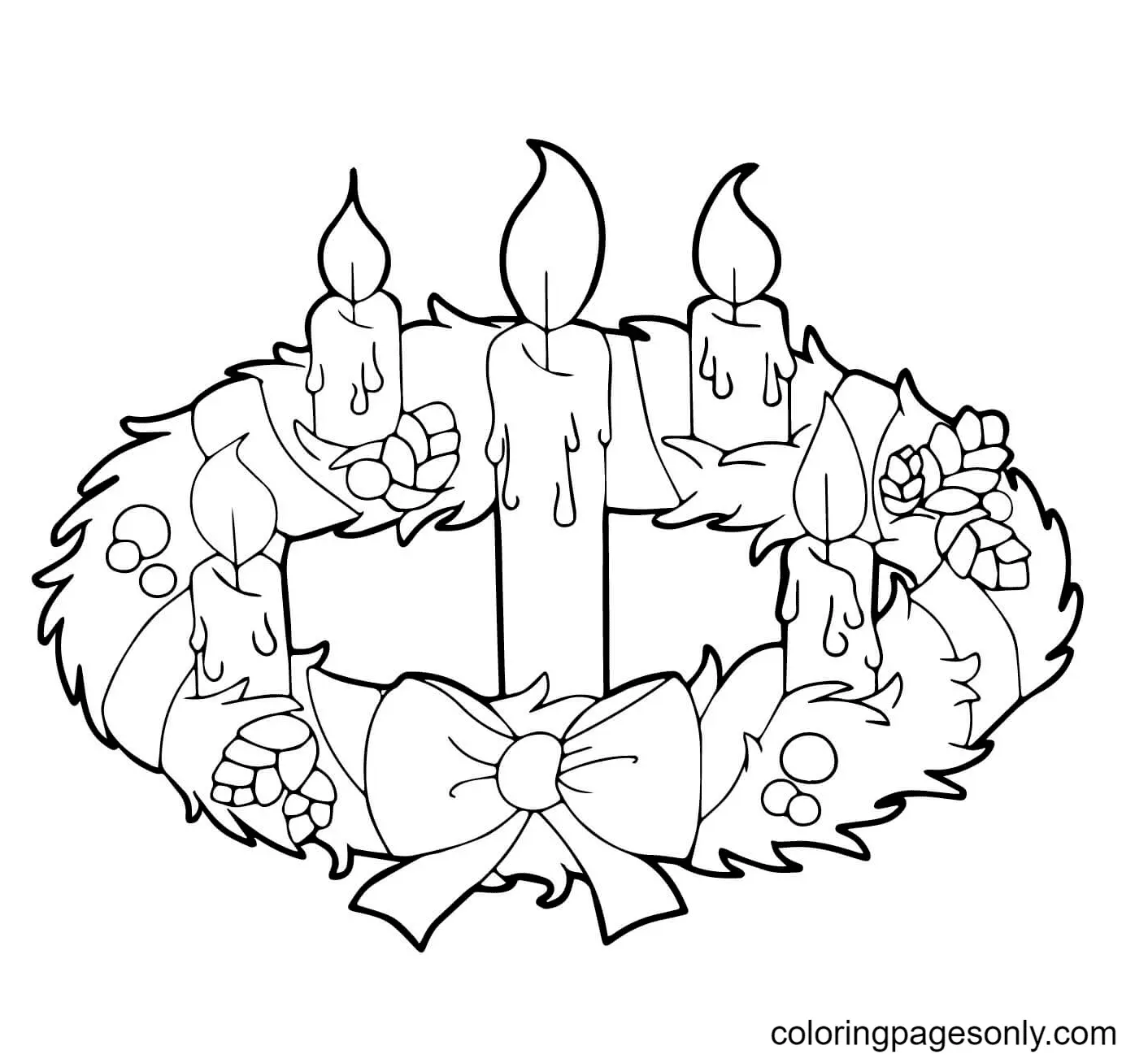 Christmas Wreath Coloring Pages 5