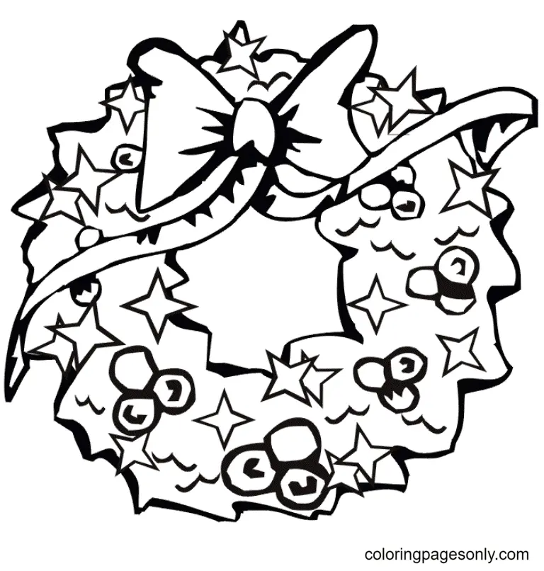 Christmas Wreath Coloring Pages 6