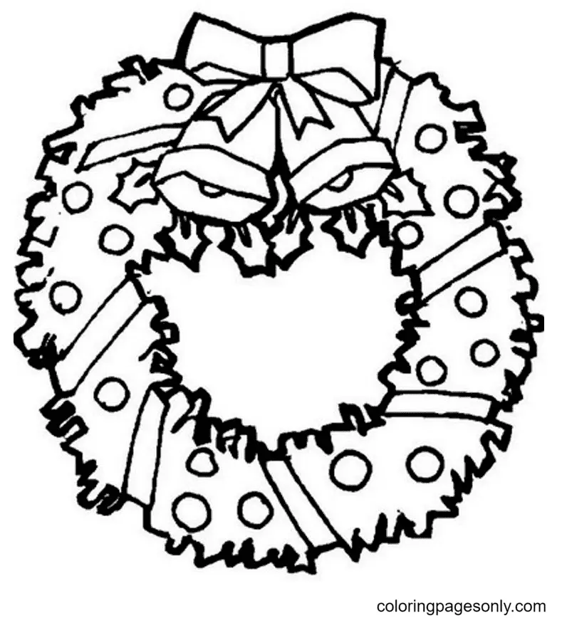 Christmas Wreath Coloring Pages 7